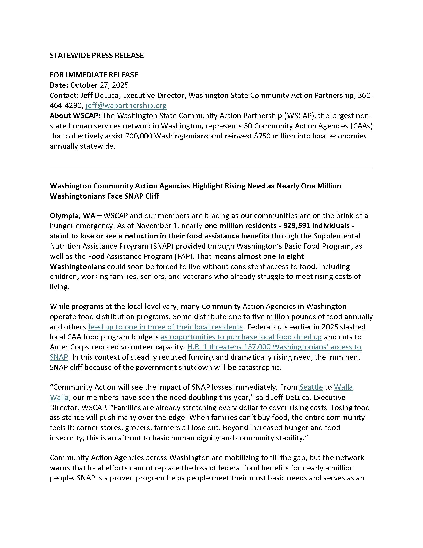 WSCAP SNAP Press Release Oct. 2025 Pg 1